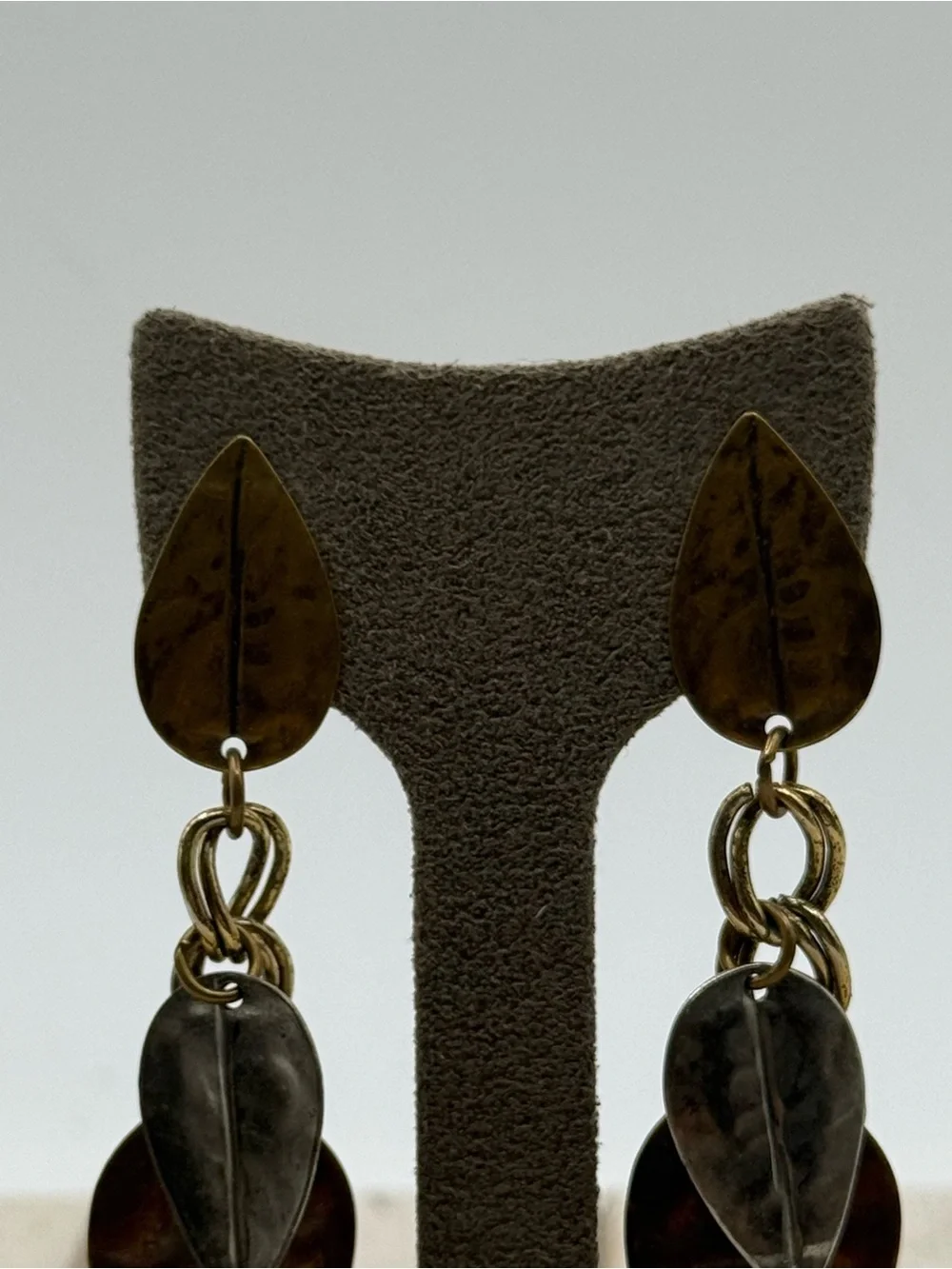 Handcrafted Brown metal Leaf Drop Earrings - Women Jewelry